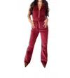 Needii Crushed It Corduroy Jumpsuit In Wine In Pink