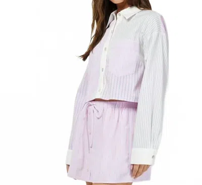 Needii Penelope Striped Set In Blue/lavender/pink In White