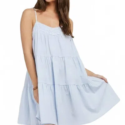 Needii Pinstripe Babydoll Mini Dress In Sky Blue