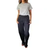 Needii Pinstripe Straight Trouser Pants In Grey