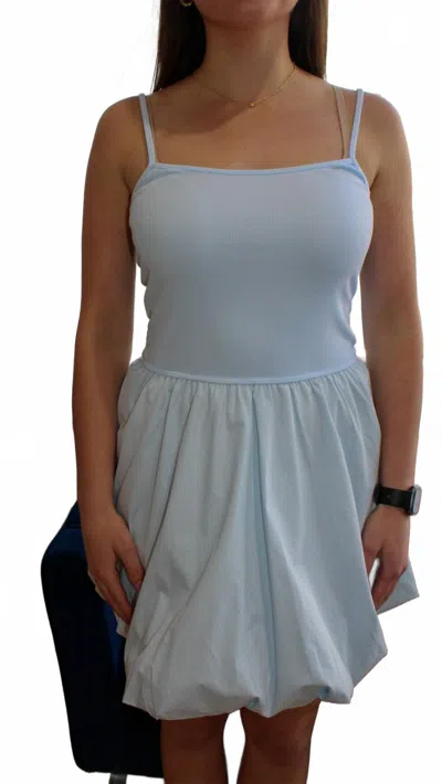 Needii Posy Mini Dress In Baby Blue In White