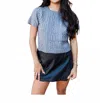 Needii Shine On Short Sleeve Sweater In Blue In Blue