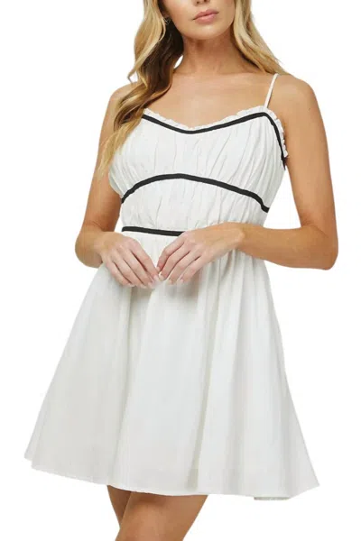 Needii Smocked Mini Dress In White