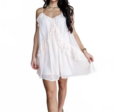 Needii Sweet Peony Mini Dress In Pink In White