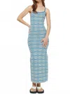 Needii Two Tone Cami Sweater Midi Dress In Blue/yellow