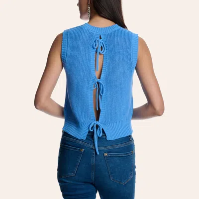 Needii Women's Blue Tie Back Knit Tank Top