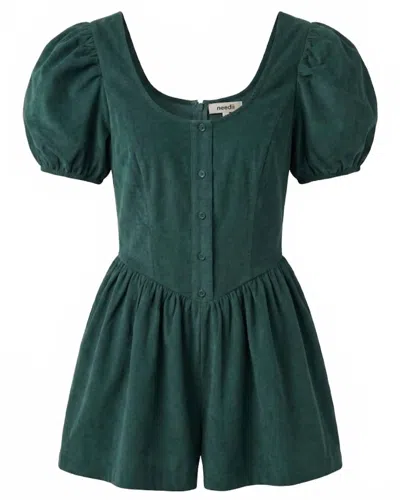 Needii Women's Candace Corduroy Romper In Green