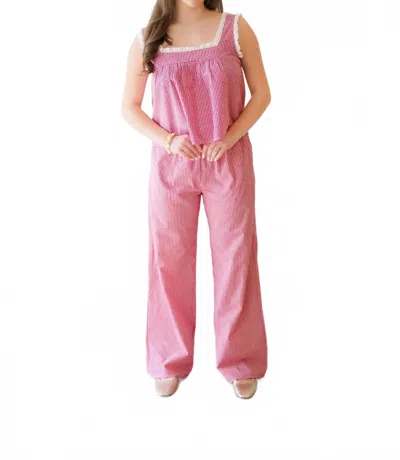 Needii Women's Gingham Pants In Red In Pink