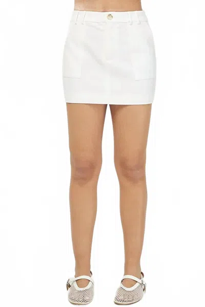 Needii Women's Mini Utility Skirt In White