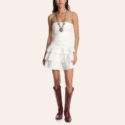 Needii Women's White Tiered Strapless Mini Dress