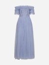 NEEDLE &AMP; THREAD MIDSUMMER LACE AND TULLE OFF-SHOULDER ANKLE GOWN