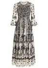 Needle & Thread Adeline Floral-embroidered Tulle Gown In Animal Print