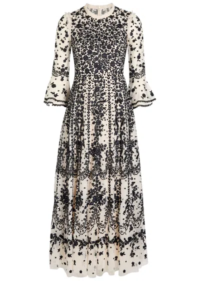 NEEDLE & THREAD NEEDLE & THREAD ADELINE FLORAL-EMBROIDERED TULLE GOWN