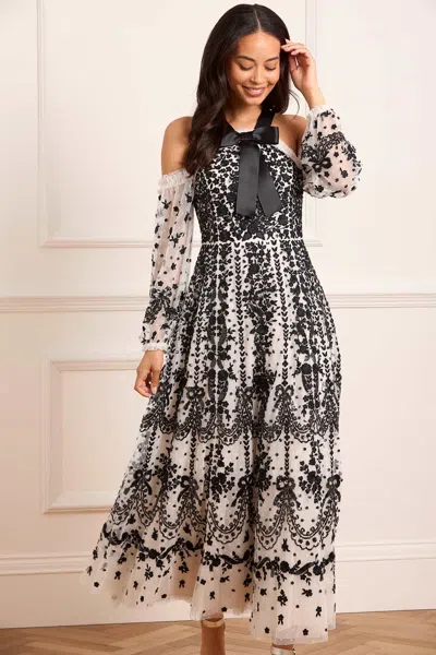 Needle & Thread Adeline Off-shoulder Ankle Gown In Gold