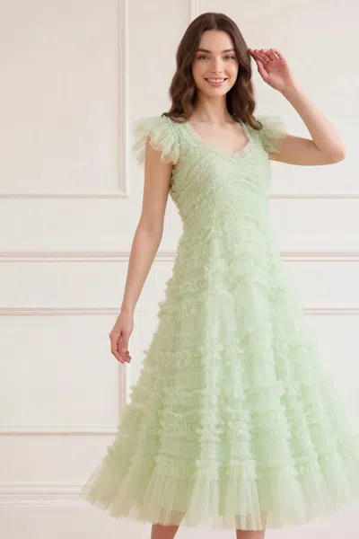 Needle & Thread Amara Backless Ballerina Dress In Green