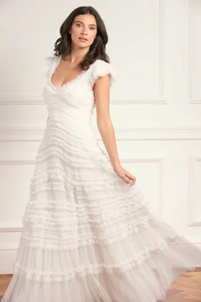 Needle & Thread Amara Backless Gown In White