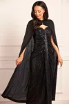 Needle & Thread Amora Long Cape In Black