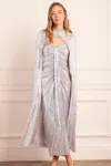 Needle & Thread Amora Long Cape In Silver