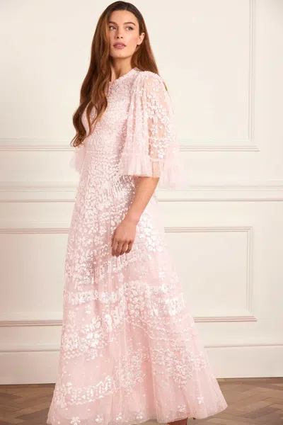 Needle & Thread Anais Sequin Gown In Pink