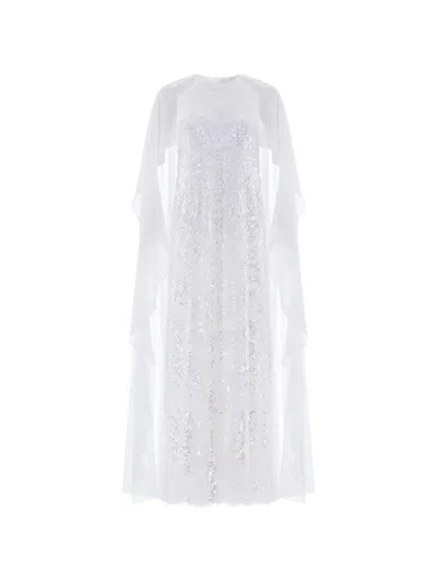 Needle & Thread Anais Sequin-embellished Cape Dress In White