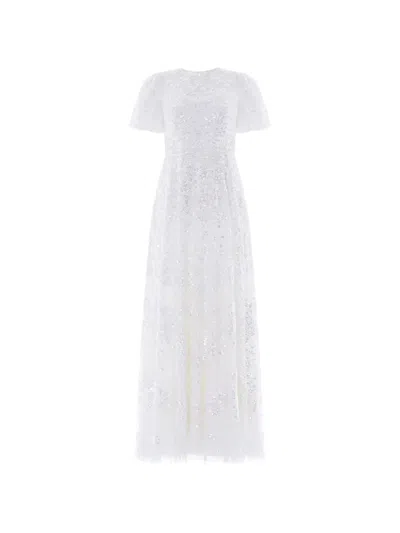 Needle & Thread Anais Sequin-embellished Gown In White