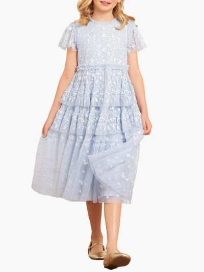 Needle & Thread Angelica Lace Kids Dress In Blue