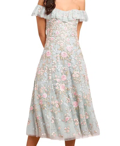 Needle & Thread Antoinettes Floral Ballerina Midi Dress In Multi