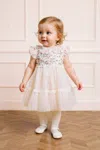 Needle & Thread Antoinettes Floral Bodice Baby Dress In Gold