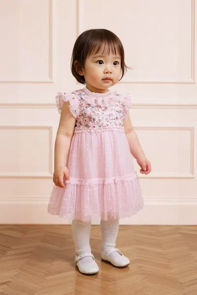 Needle & Thread Antoinettes Floral Bodice Baby Dress In Pink