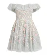 Needle & Thread Antoinettes Floral Mini Dress In Gray
