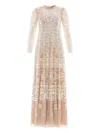 Needle & Thread Aurora Sequin-embellished Tiered Gown In Neutral