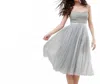 Needle & Thread Ballerina Midi Dress In Silver In Gray
