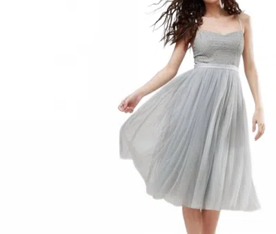 Needle & Thread Ballerina Midi Dress In Silver In Gray