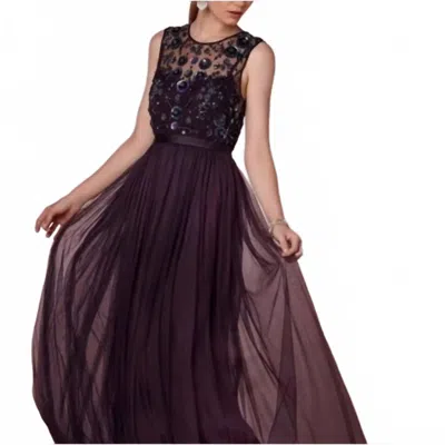 Needle & Thread Beaded Mariel Sequin Maxi Dress In Purple