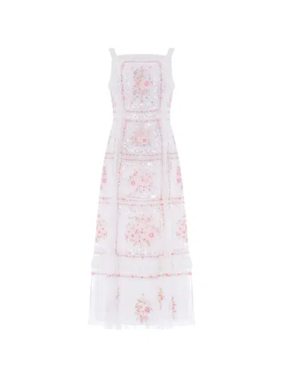 Needle & Thread Blossom Bib Sequin-embellished Midi Dress In White