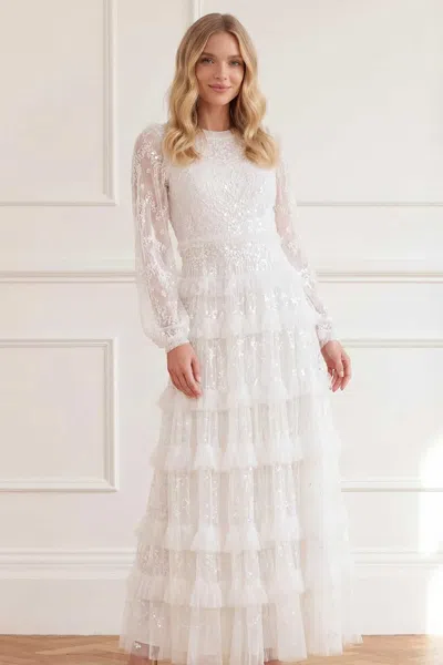Needle & Thread Blossom Lace Ankle Gown In White