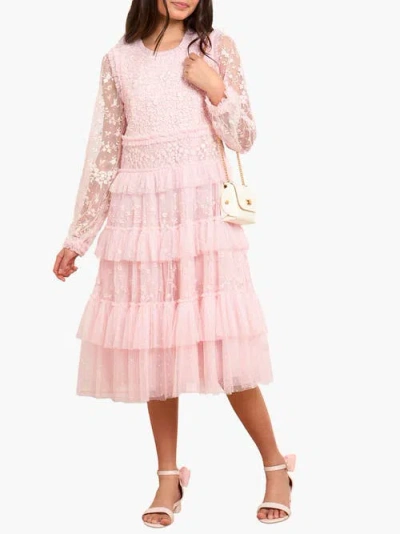 Needle & Thread Blossom Lace Kids Dress In Pink