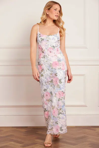 Needle & Thread Camille's Garden Chiffon Cami Gown In Multi
