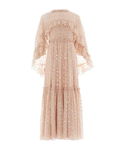 Needle & Thread Cape Dress In Neutral
