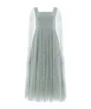 Needle & Thread Cape Sleeve Dress In Gray