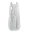 Needle & Thread Cape-sleeve Versailles Ditsy Maxi Dress In Metallic