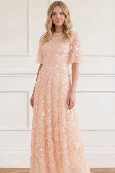 Needle & Thread Carmen Ruffle Ankle Gown In Pink