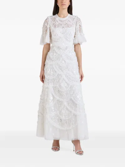 Needle & Thread Carmen Sequin-embellished Maxi Dress In 화이트