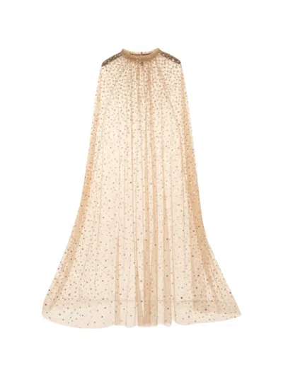 Needle & Thread Cascade Sequin-embellishment Open-front Cape In Neutral