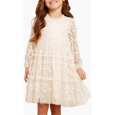 Needle & Thread Celestia Ribbon Kids Dress In Neutral