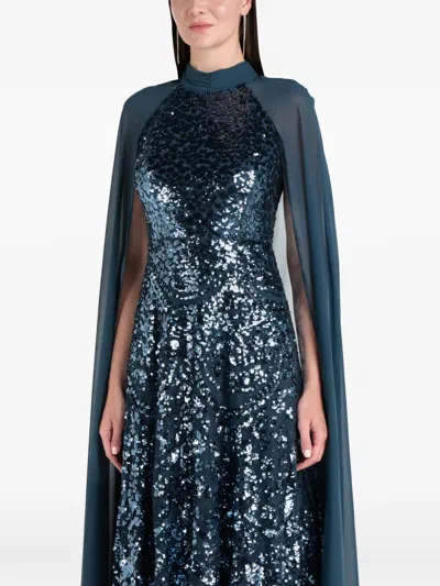 Needle & Thread Chandelier Sequin Midi Dress In Blue