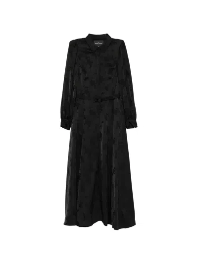 Needle & Thread Charlotte Jacquard Shirt Dress In Black