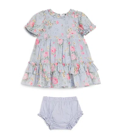 Needle & Thread Kids' Chiffon Pompadour Garden Dress In Blue