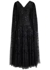 Needle & Thread Embroidered-flowers Maxi Dress In Black