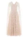 Needle & Thread Clover Flower-print Maxi Dress In Neutral